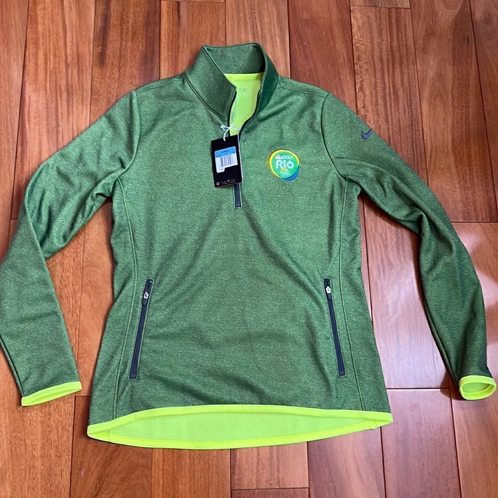 NWT Nike Rio Golf 2016 Olympic Thermr-fit Fleece Lined Half Zip Pullove‎ size M